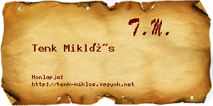 Tenk Miklós névjegykártya